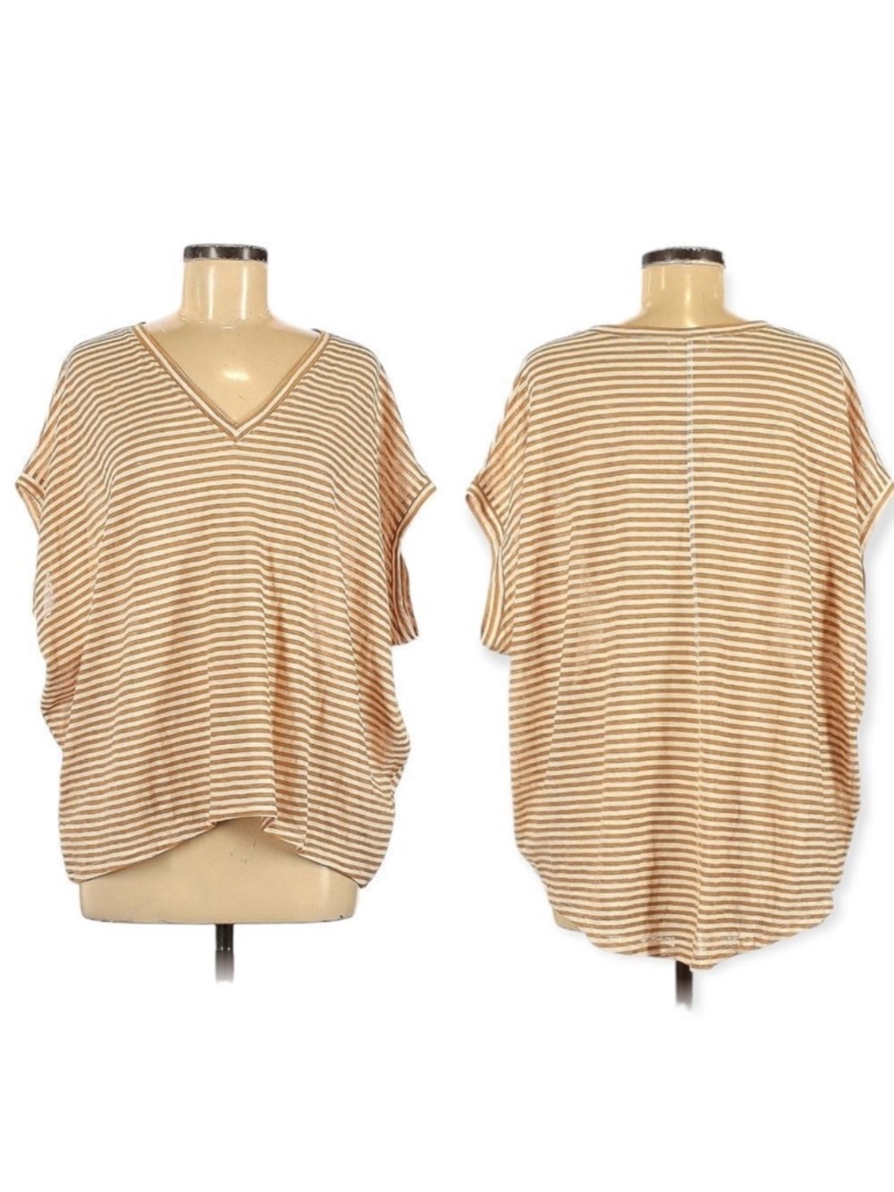 TALULAH Striped Oversized V-Neck Tee M
